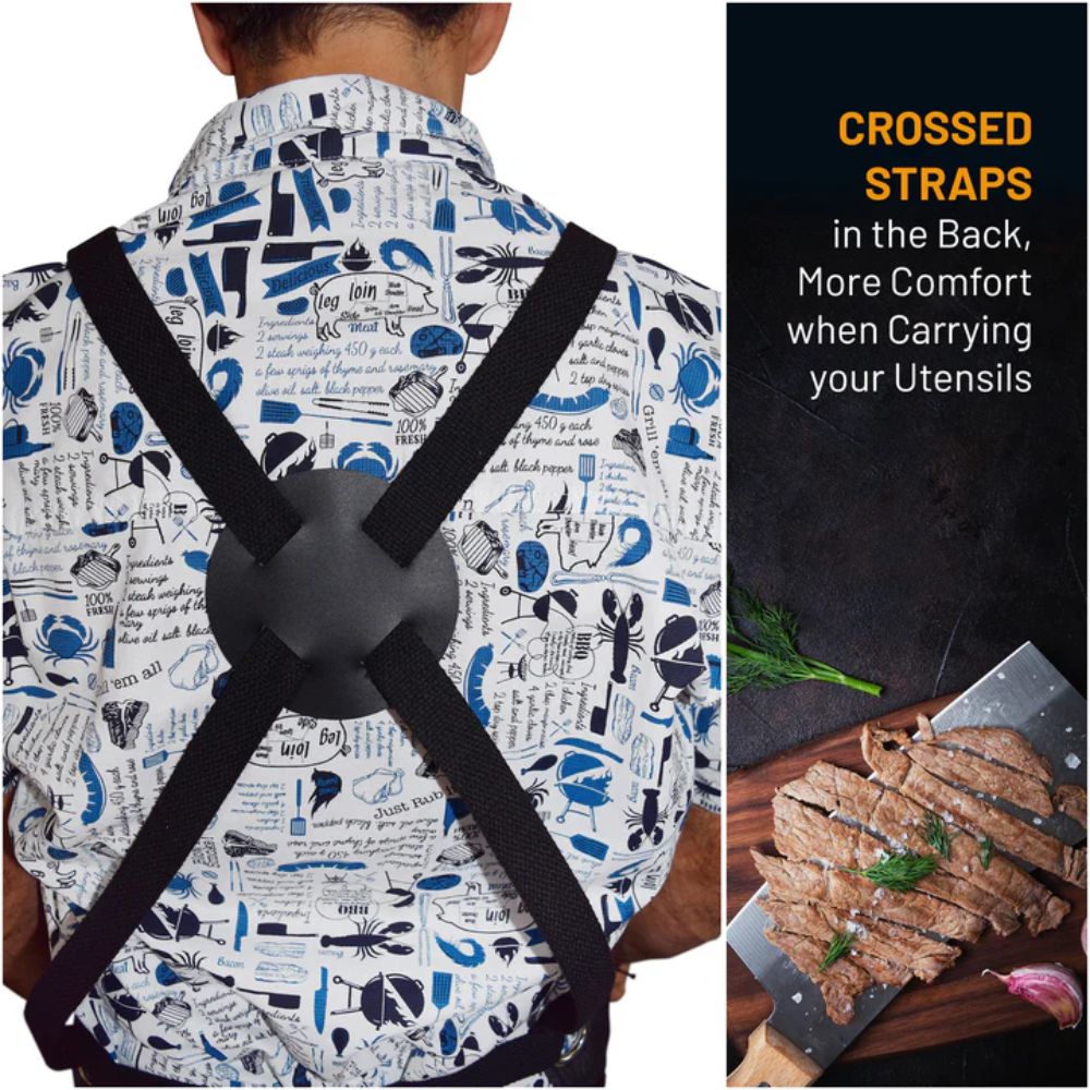 Grillnovations Grey Apron with Magnet & Bottle Opener