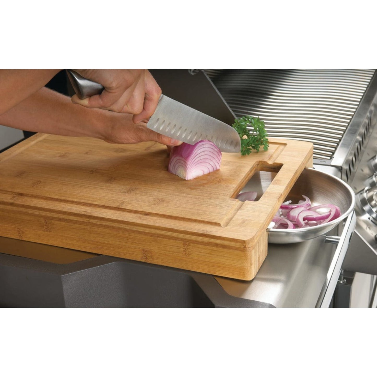 Napoleon 70012 Cutting Board with Stainless Steel Bowls